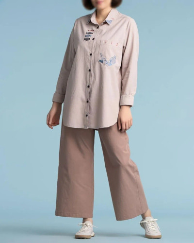 شومیز زنانه دریا جنس الیاف طبیعی پنبه