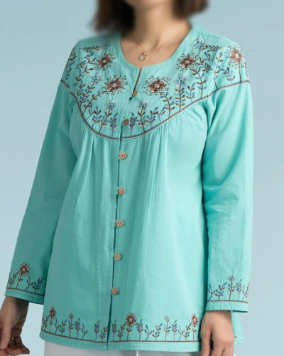 شومیز زنانه پونه جنس الیاف طبیعی