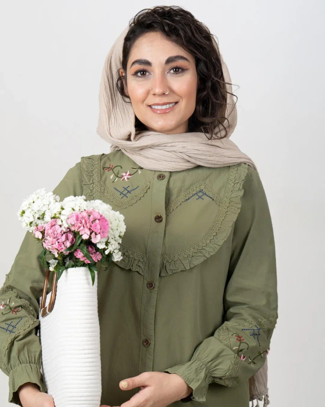 خرید مانتو زنانه هیبا جنس الیاف طبیعی شیراز