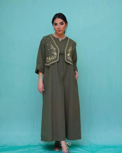 پیراهن زنانه نوبهار جنس لینن کتان