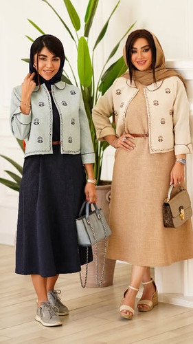 کت و سارافن زنانه مهرنیا جنس شانتون اسلپ