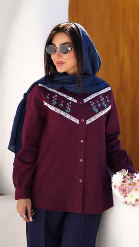 شومیز زنانه نشمین جنس لینن اسلپ