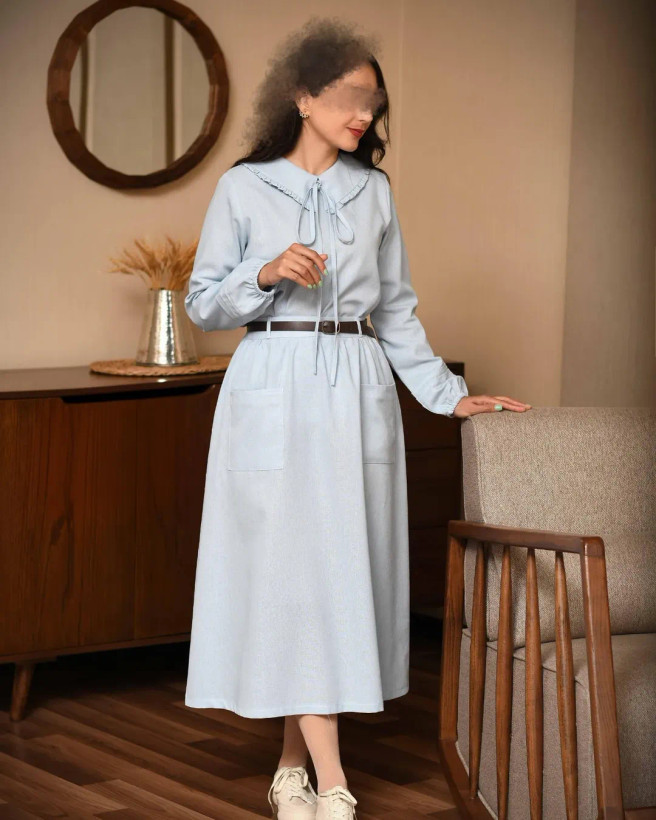 شومیز و دامن زنانه شالیزار جنس لینن وارداتی