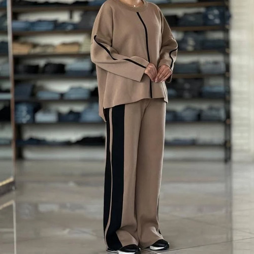 بلوز و شلوار بافت زنانه پاییزی ساده