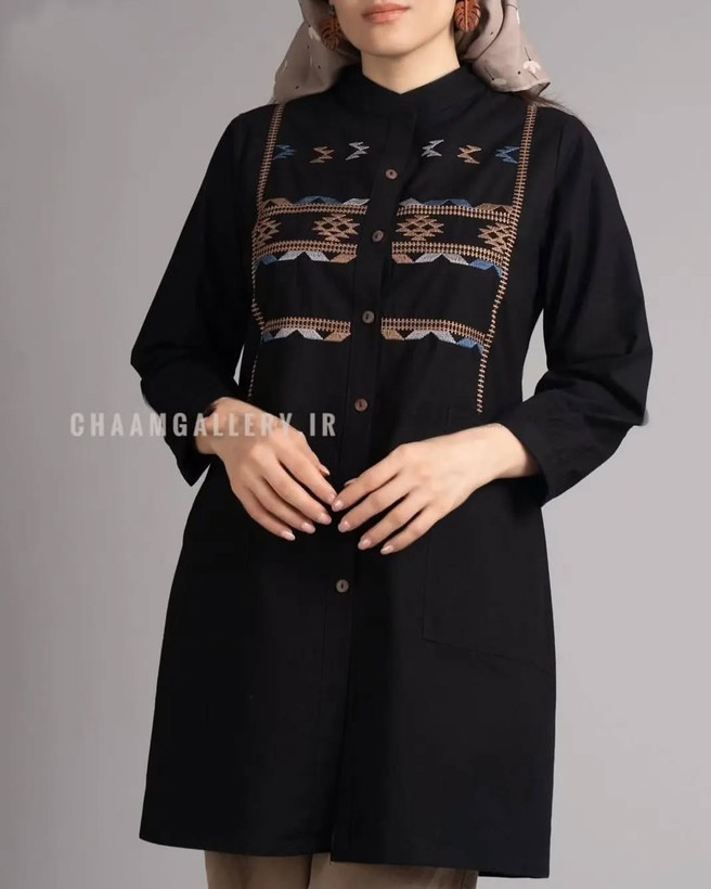 مانتو زنانه حلما جنس الیاف طبیعی