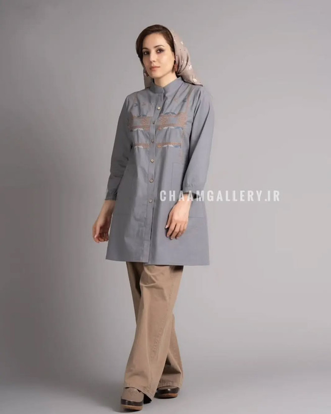 خرید مانتو زنانه حلما جنس الیاف طبیعی شیراز