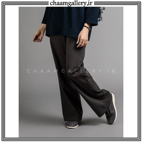 شلوار زنانه بگ بلند جنس کتان کجراه