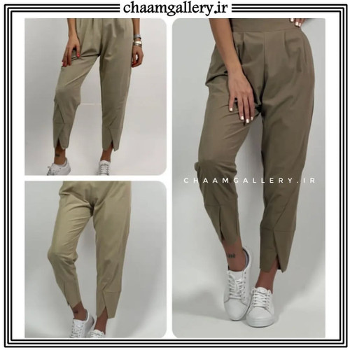 شلوار زنانه جلو هشتی جنس لینن
