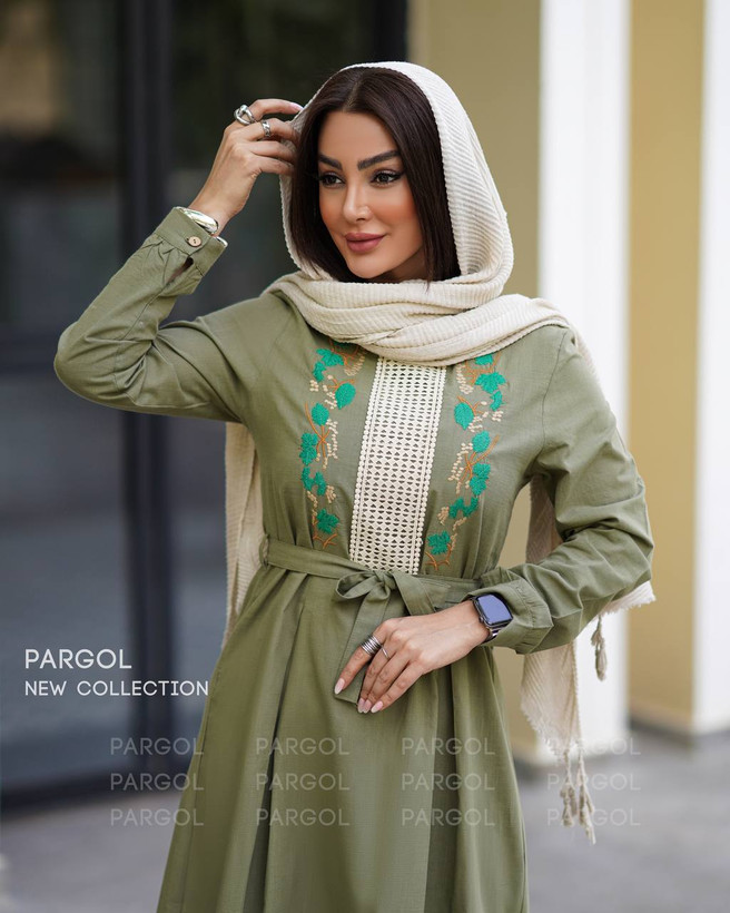 خرید پیراهن زنانه کژال جنس لینن اسلپ شیراز