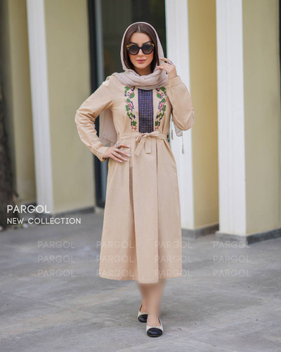 پیراهن زنانه کژال جنس لینن اسلپ