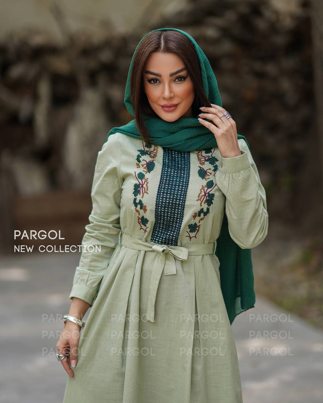 خرید پیراهن زنانه کژال جنس لینن اسلپ شیراز