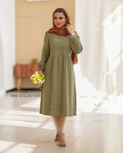 پیراهن زنانه حنا جنس لینن اسلپ