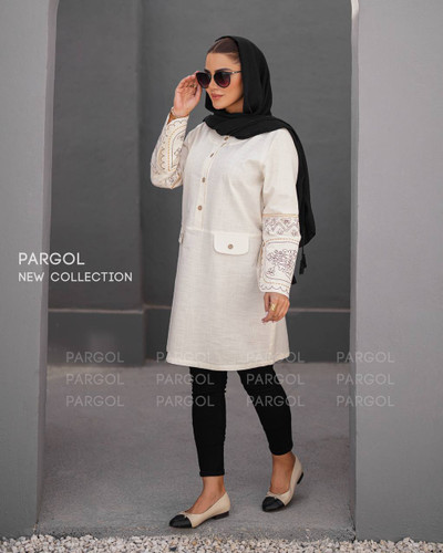 مانتو زنانه لیانا جنس لینن اسلپ