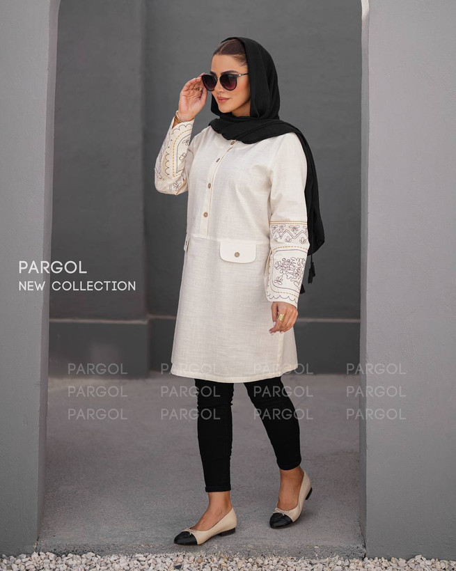 مانتو زنانه لیانا جنس لینن اسلپ