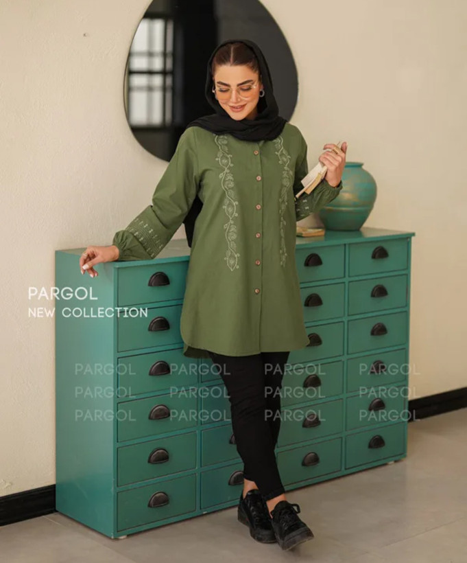 مانتو زنانه لیلی جنس لینن اسلپ