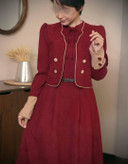 کت و سارافون زنانه چکامه جنس مخمل کبریتی